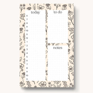 Pressed Floral Daily Planner Notepad 8.5x5.5in