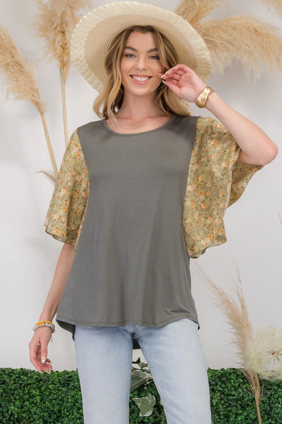 Olive Fly Away Top