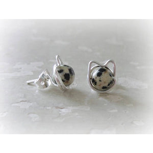 Dalmation Cat Stud Earrings