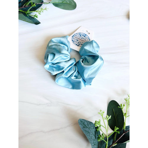 Ice Blue Silk Scrunchie
