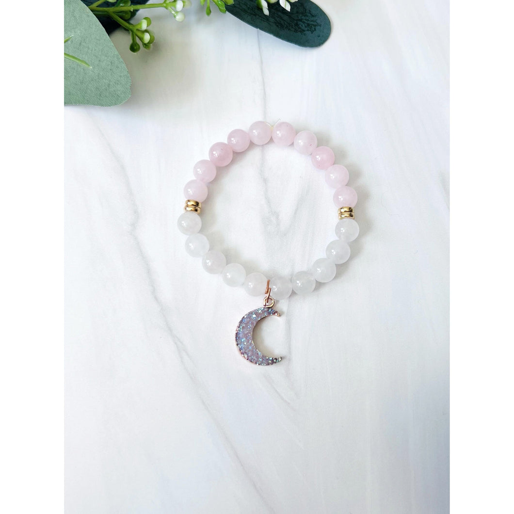 Luna Rose Quartz/Quartz Bracelet
