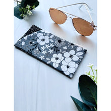 Grayscale Floral Eyeglass Case