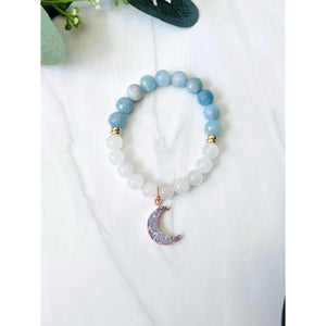 Luna Aquamarine/Quartz Bracelet