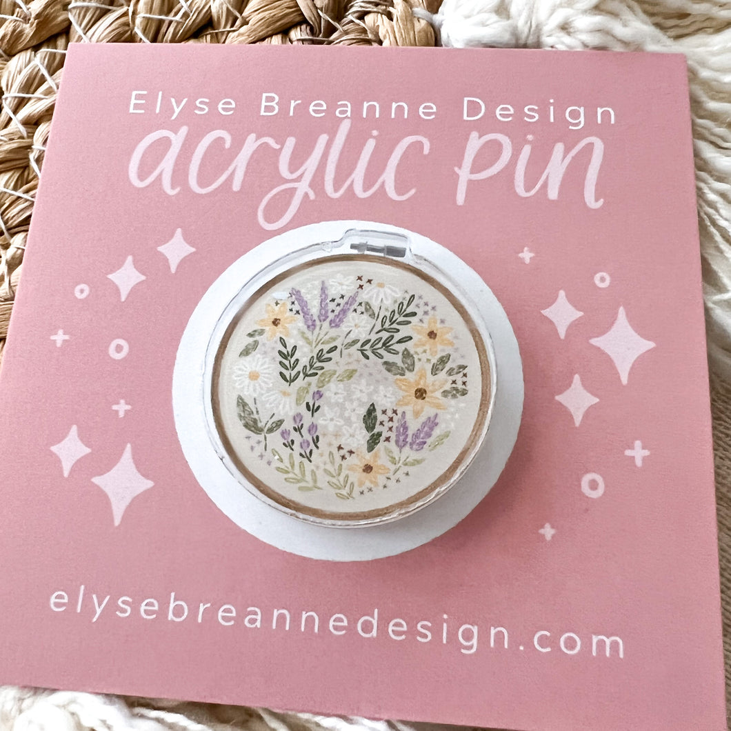 Embroidery Hoop Enamel Pin 1x1in
