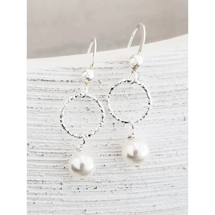 Crystal White Pearl Earrings