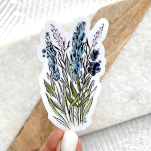 Watercolor Floral 4x2in Sticker