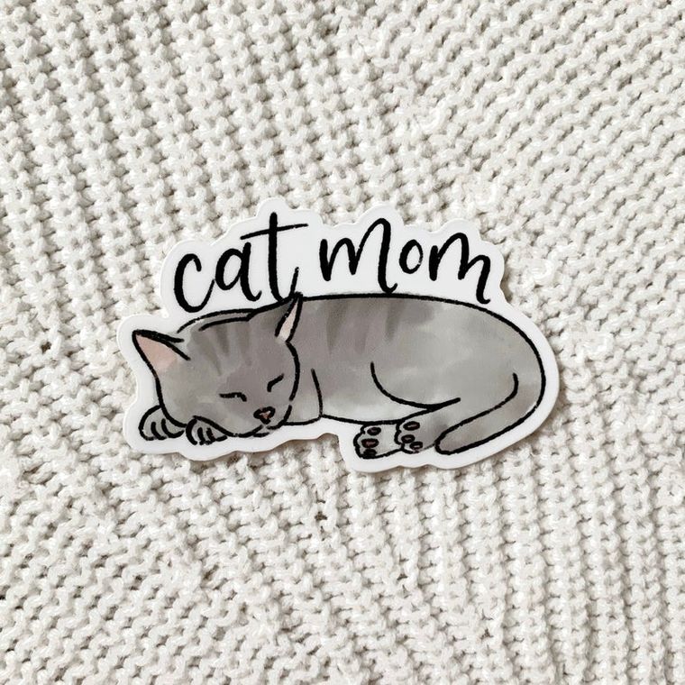 Cat Mom 3x3in Sticker